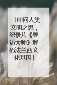 叩问人类文明之思，纪录片《寻访大师》解码法兰西文化基因