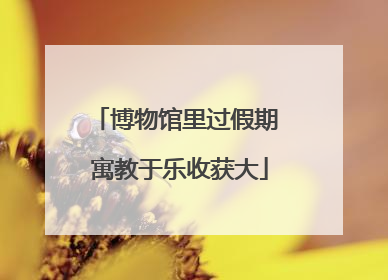 博物馆里过假期 寓教于乐收获大