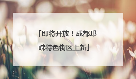 即将开放！成都邛崃特色街区上新
