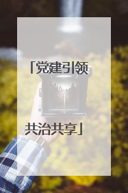 党建引领 共治共享