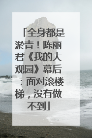 全身都是淤青！陈丽君《我的大观园》幕后：面对滚楼梯，没有做不到