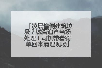 凌晨偷倒建筑垃圾？城管追查当场处理！司机带着罚单回来清理现场