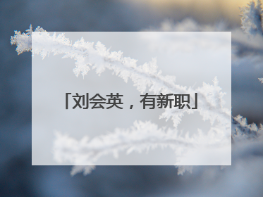 刘会英，有新职