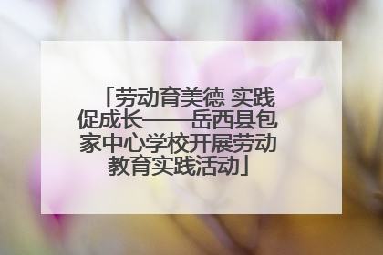 劳动育美德 实践促成长——岳西县包家中心学校开展劳动教育实践活动