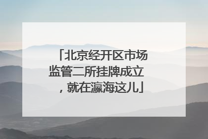 北京经开区市场监管二所挂牌成立，就在瀛海这儿