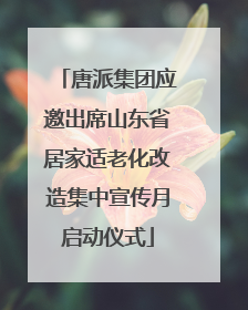 唐派集团应邀出席山东省居家适老化改造集中宣传月启动仪式