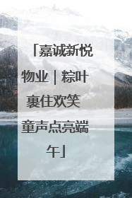 嘉诚新悦物业｜粽叶裹住欢笑 童声点亮端午