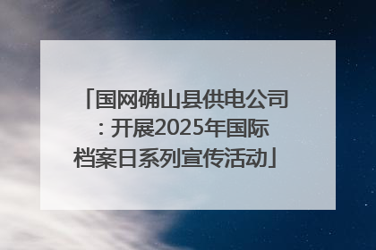 国网确山县供电公司：开展2025年国际档案日系列宣传活动