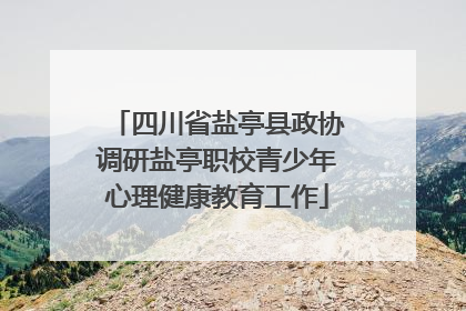 四川省盐亭县政协调研盐亭职校青少年心理健康教育工作