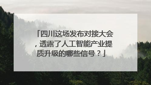 四川这场发布对接大会，透露了人工智能产业提质升级的哪些信号？