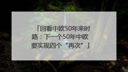 回看中欧50年来时路：下一个50年中欧要实现四个“再次”