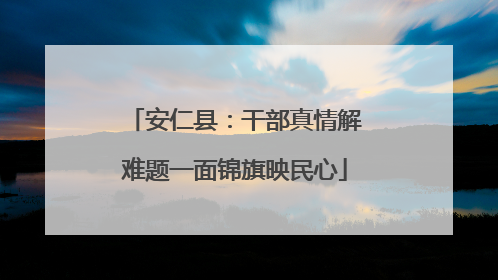 安仁县：干部真情解难题一面锦旗映民心