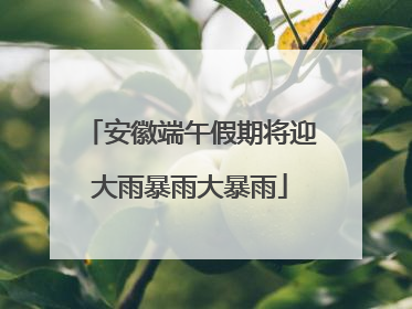安徽端午假期将迎大雨暴雨大暴雨