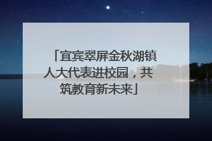 宜宾翠屏金秋湖镇人大代表进校园，共筑教育新未来