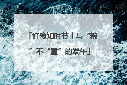 好豫知时节丨与“粽”不“童”的端午
