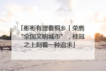 彬彬有理看桐乡丨荣膺“全国文明城市”，桂冠之上刻着一种追求