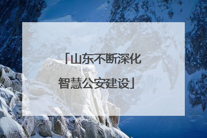山东不断深化智慧公安建设