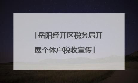 岳阳经开区税务局开展个体户税收宣传