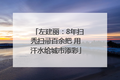 左建丽：8年扫秃扫帚百余把 用汗水给城市添彩