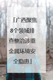 广西聚焦8个领域排查整治涉重金属环境安全隐患