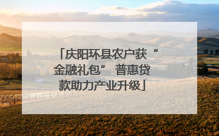 庆阳环县农户获“金融礼包” 普惠贷款助力产业升级