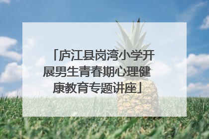 庐江县岗湾小学开展男生青春期心理健康教育专题讲座