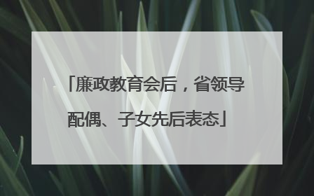 廉政教育会后，省领导配偶、子女先后表态