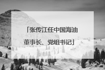 张传江任中国海油董事长、党组书记