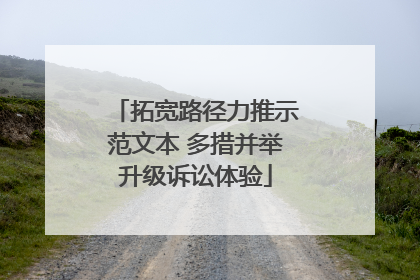 拓宽路径力推示范文本 多措并举升级诉讼体验