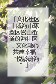 文化社区丨威海市环翠区嵩山街道蔚海社区：文化融心 共建幸福“悦龄蔚海”