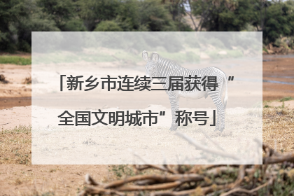 新乡市连续三届获得“全国文明城市”称号