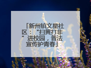 新州镇文星社区：“扫黄打非”进校园，普法宣传护青春