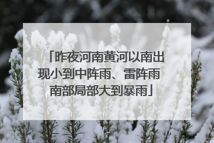 昨夜河南黄河以南出现小到中阵雨、雷阵雨 南部局部大到暴雨