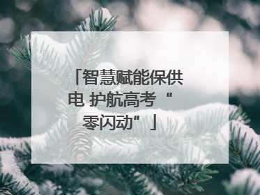 智慧赋能保供电 护航高考“零闪动”