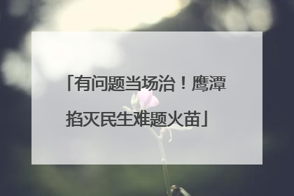 有问题当场治！鹰潭掐灭民生难题火苗