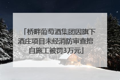 桥畔葡萄酒集团因旗下酒庄项目未经消防审查擅自施工被罚3万元