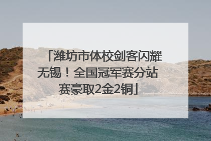 潍坊市体校剑客闪耀无锡！全国冠军赛分站赛豪取2金2铜