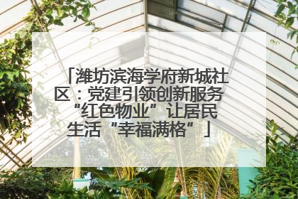 潍坊滨海学府新城社区：党建引领创新服务 “红色物业”让居民生活“幸福满格”