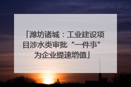 潍坊诸城：工业建设项目涉水类审批“一件事” 为企业提速增值