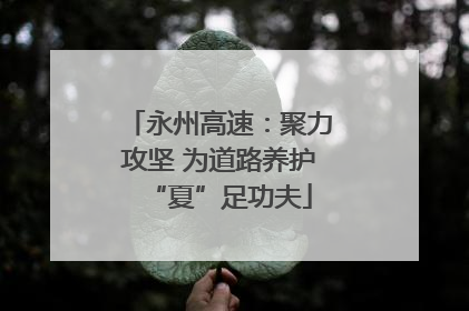 永州高速：聚力攻坚 为道路养护“夏”足功夫