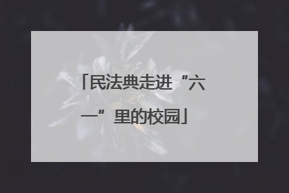 民法典走进“六一”里的校园