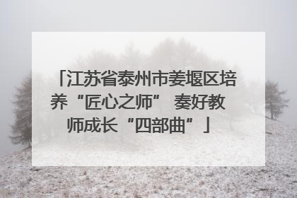 江苏省泰州市姜堰区培养“匠心之师” 奏好教师成长“四部曲”