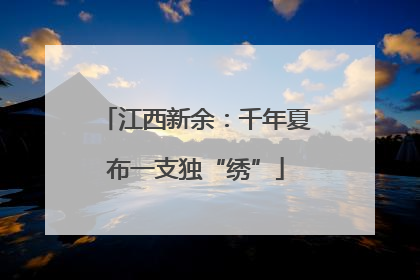 江西新余：千年夏布一支独“绣”