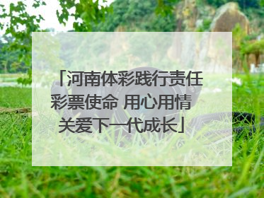 河南体彩践行责任彩票使命 用心用情关爱下一代成长