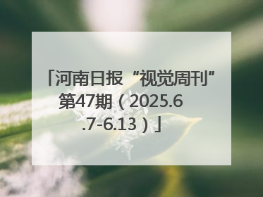 河南日报“视觉周刊”第47期（2025.6.7-6.13）