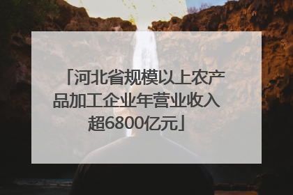 河北省规模以上农产品加工企业年营业收入超6800亿元