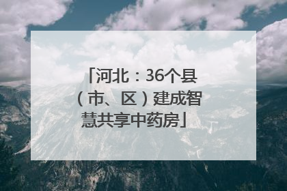 河北：36个县（市、区）建成智慧共享中药房