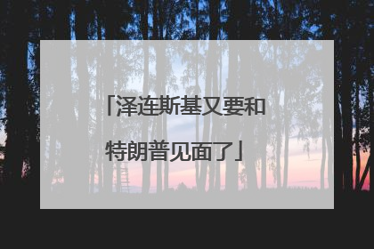 泽连斯基又要和特朗普见面了