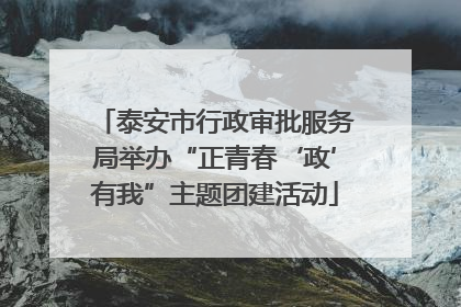泰安市行政审批服务局举办“正青春‘政’有我”主题团建活动