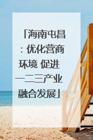 海南屯昌：优化营商环境 促进一二三产业融合发展